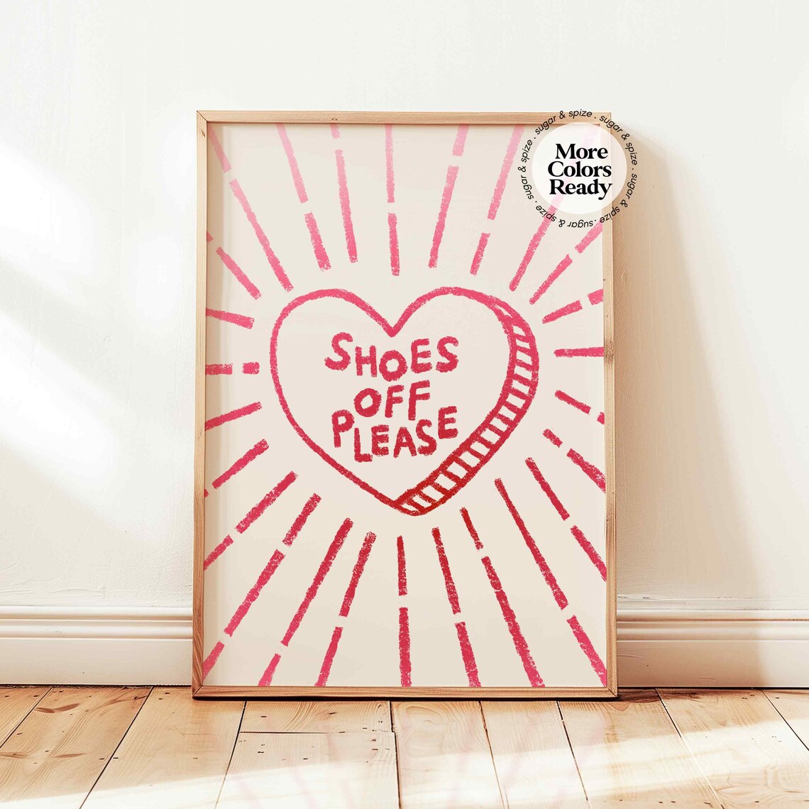 Shoes Off Please Gradient Heart Welcome Poster