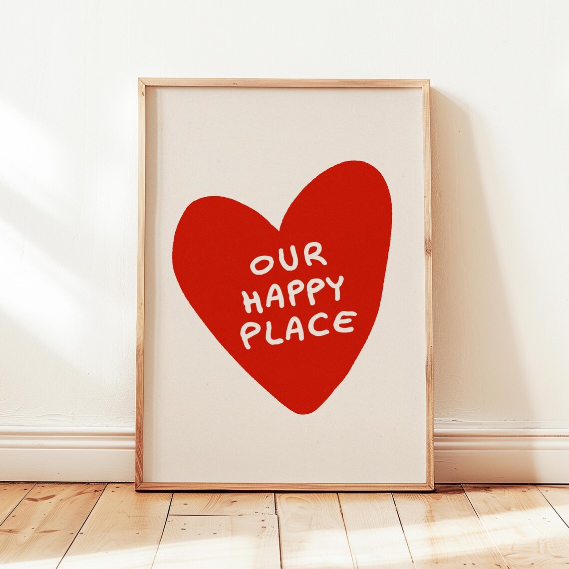 Our Happy Place Heart Affirmation Art Print