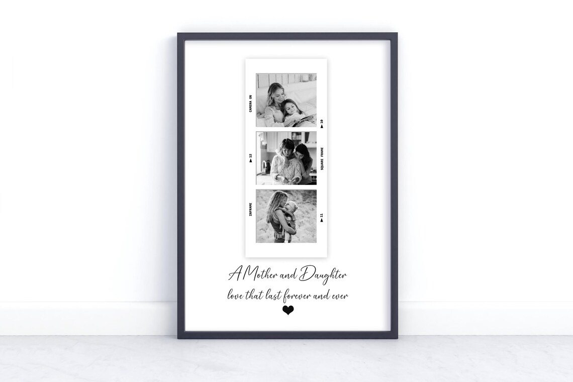 Mother and Daughter Film Strip Photo Collage Poster Love Gift
