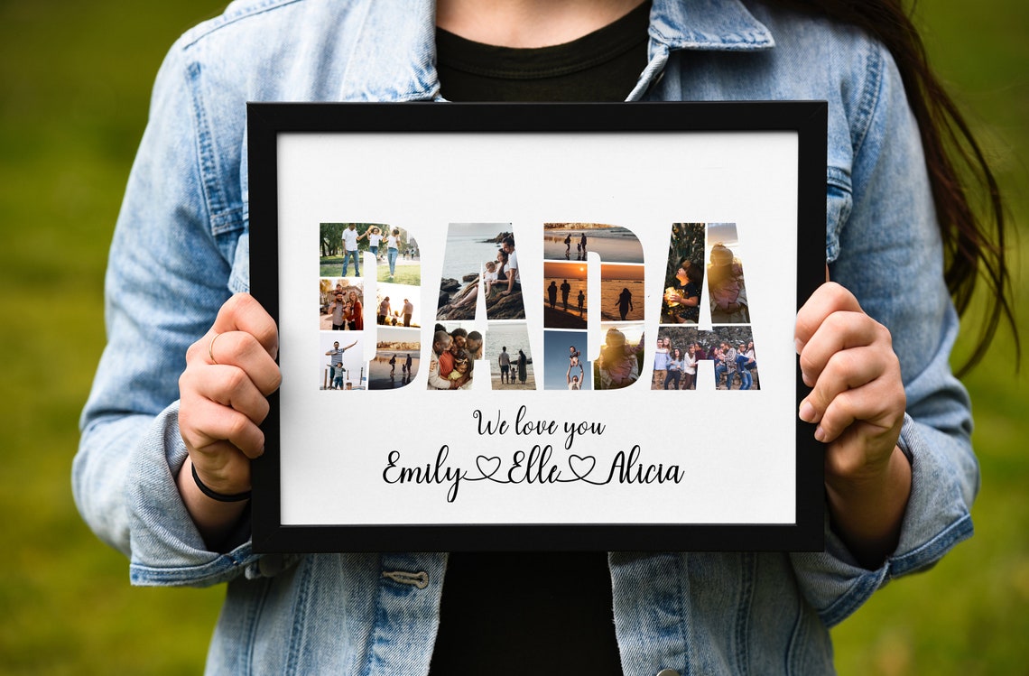 Dada Photo Letter Collage Personalised Fathers Day Gift Poster