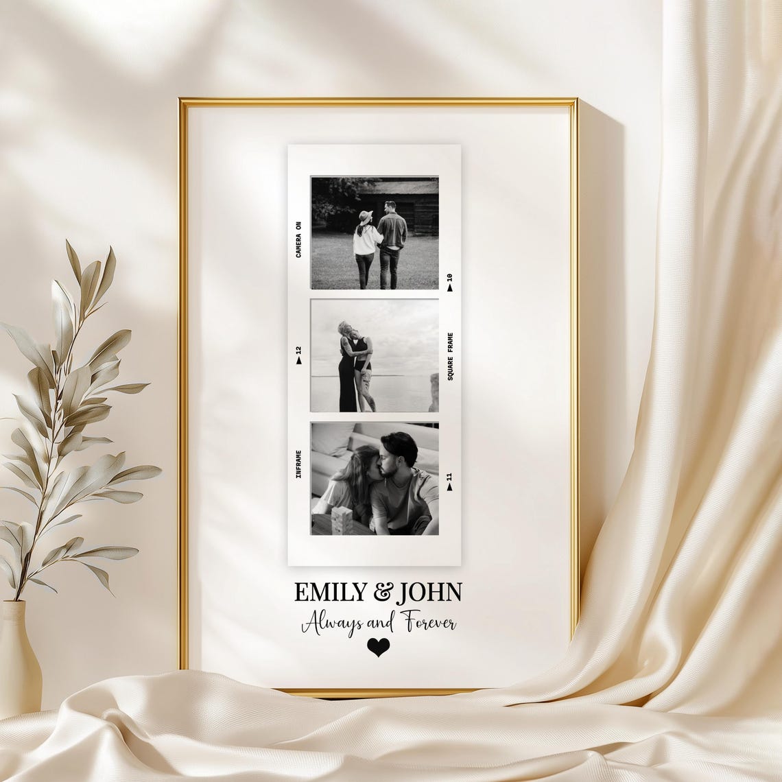 Personalized Couple Photo Film Strip Print Always and Forever Gift