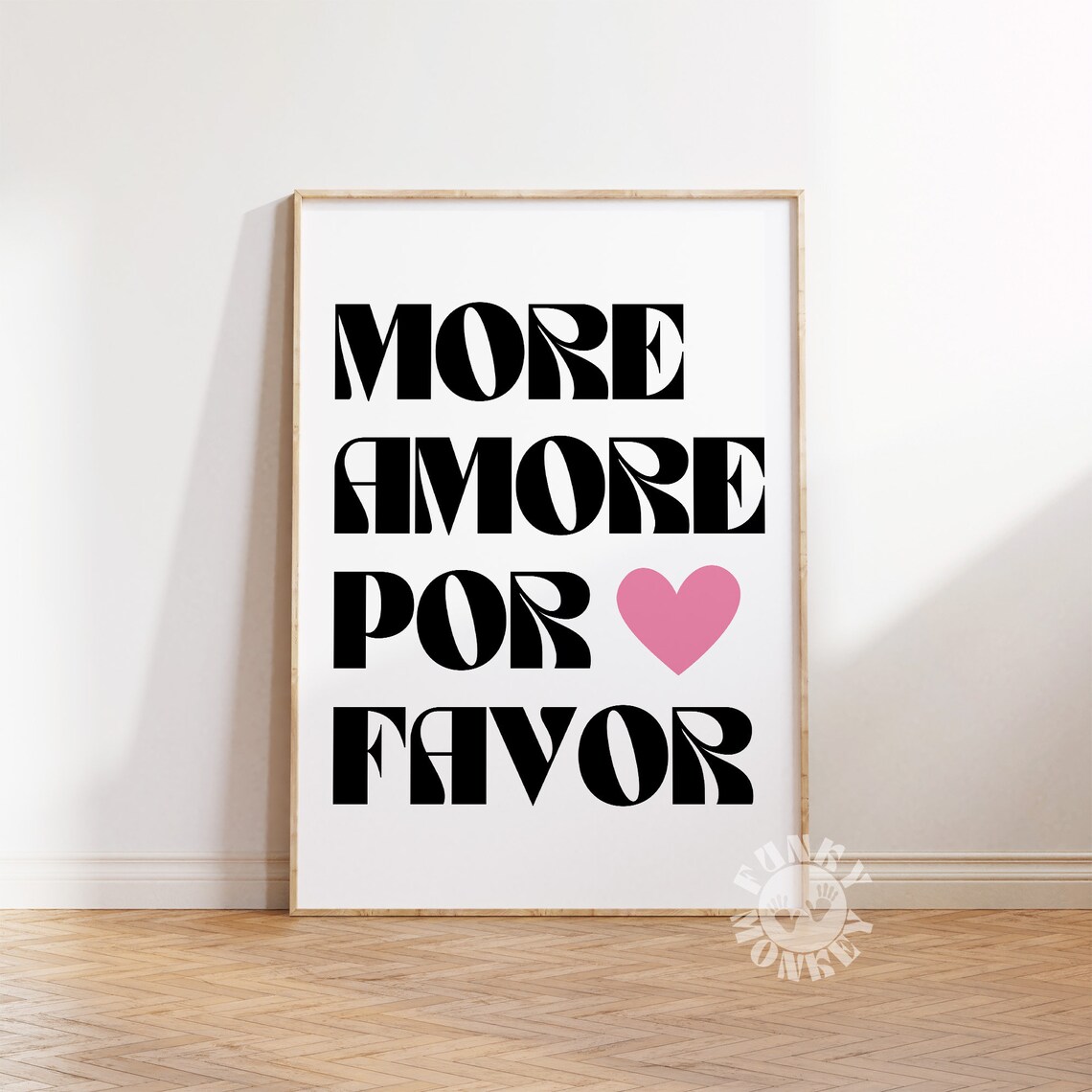 More Amor Por Favor Retro Typography Minimalist Love Quote Poster