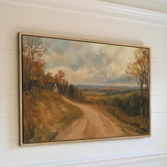 Golden Autumn Country Road Rolling Rust Hills Panoramic Poster