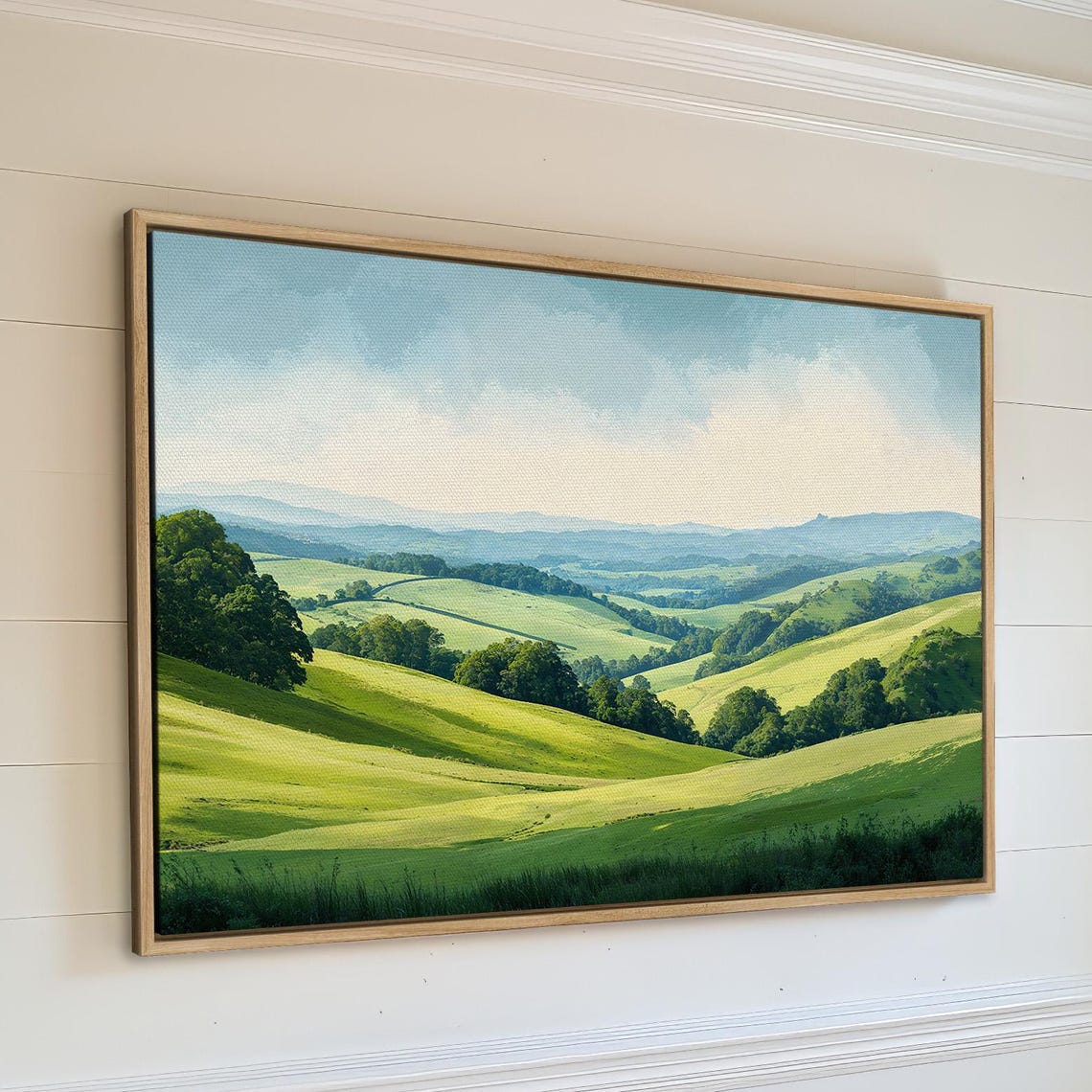 Rolling Green Hills Valley Meadow Countryside Landscape Poster