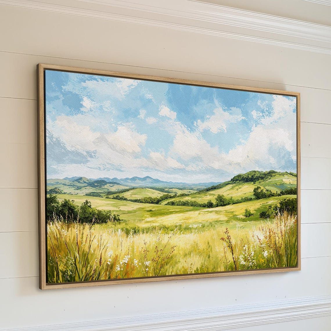 Rolling Green Hills Summer Meadow Countryside Landscape Poster