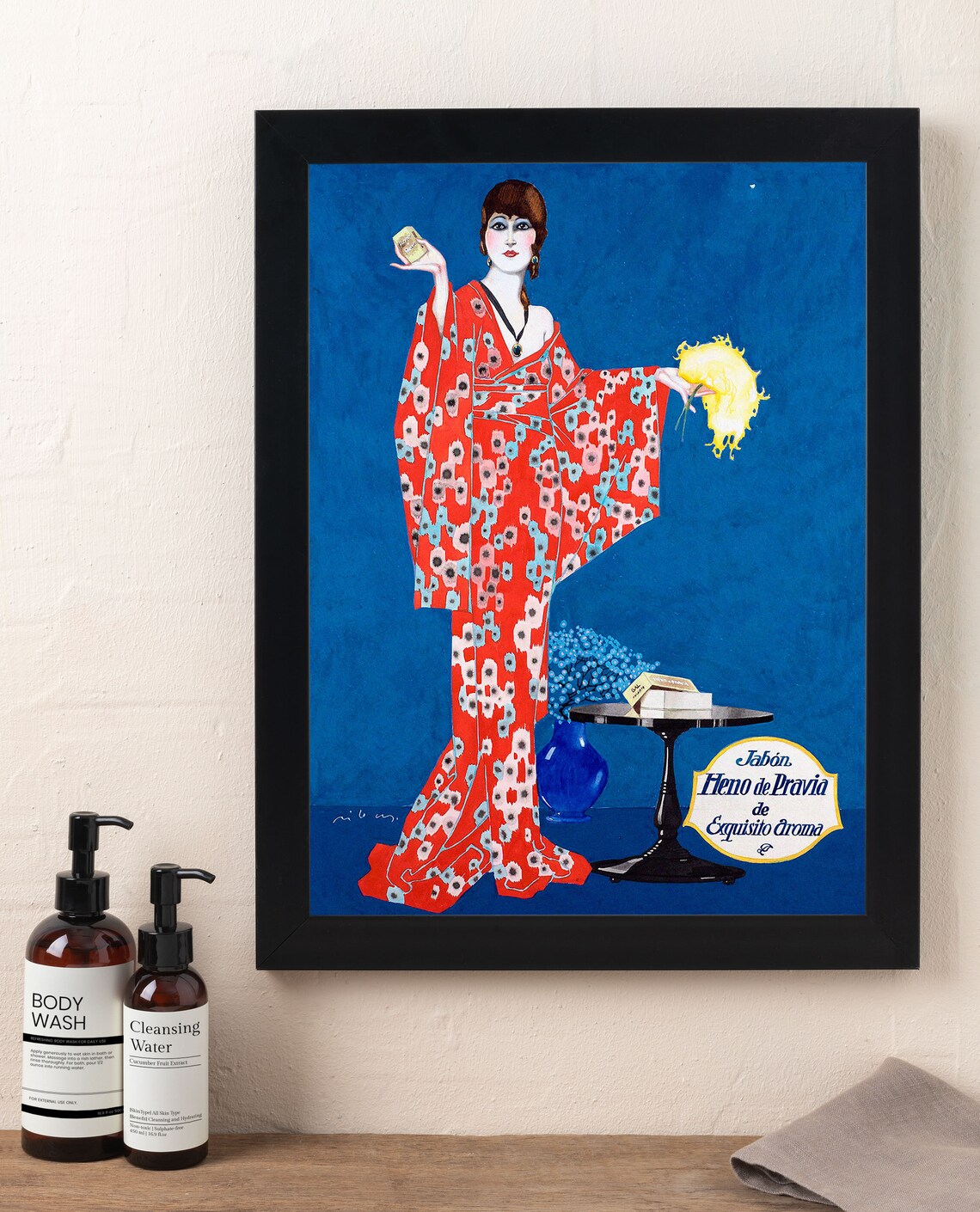 Jabon Heno de Pravia Vintage Spanish Soap Advertising Art Poster - Image 3
