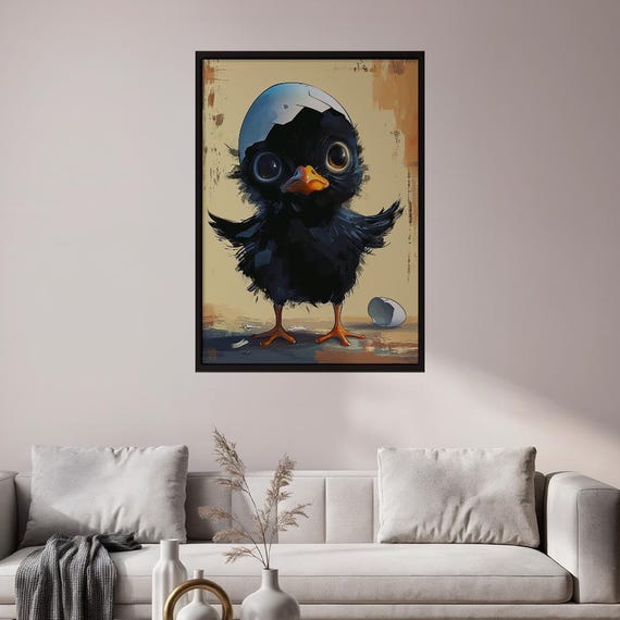 Charming Chick Awakening Matte Vertical Poster Adorable Baby Animal Nursery Wall Art Whimsical Kids Room Decor New Parent Gift