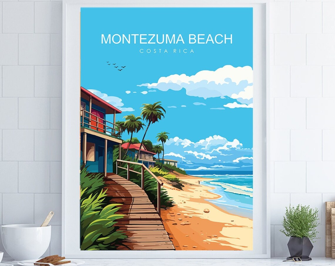 Montezuma Beach Costa Rica Travel Poster