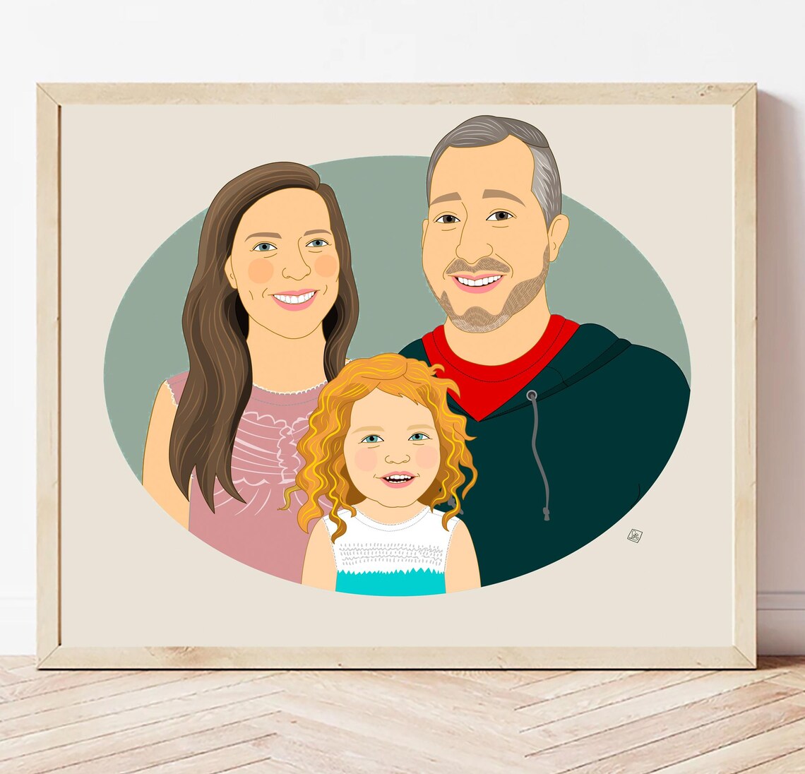 Custom Family Portrait Gift Certificate 8x10 Art Print by Artist - Image 4