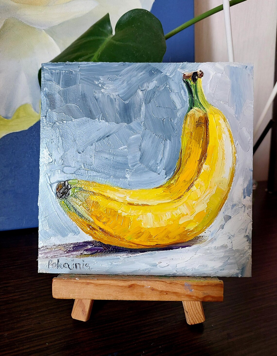 Anana Small Oil Painting Original Impasto Oil Artwork Garden Fine Art Food Original Painting Fruit Still Life Wall Art Kitchen Artwork - Image 5