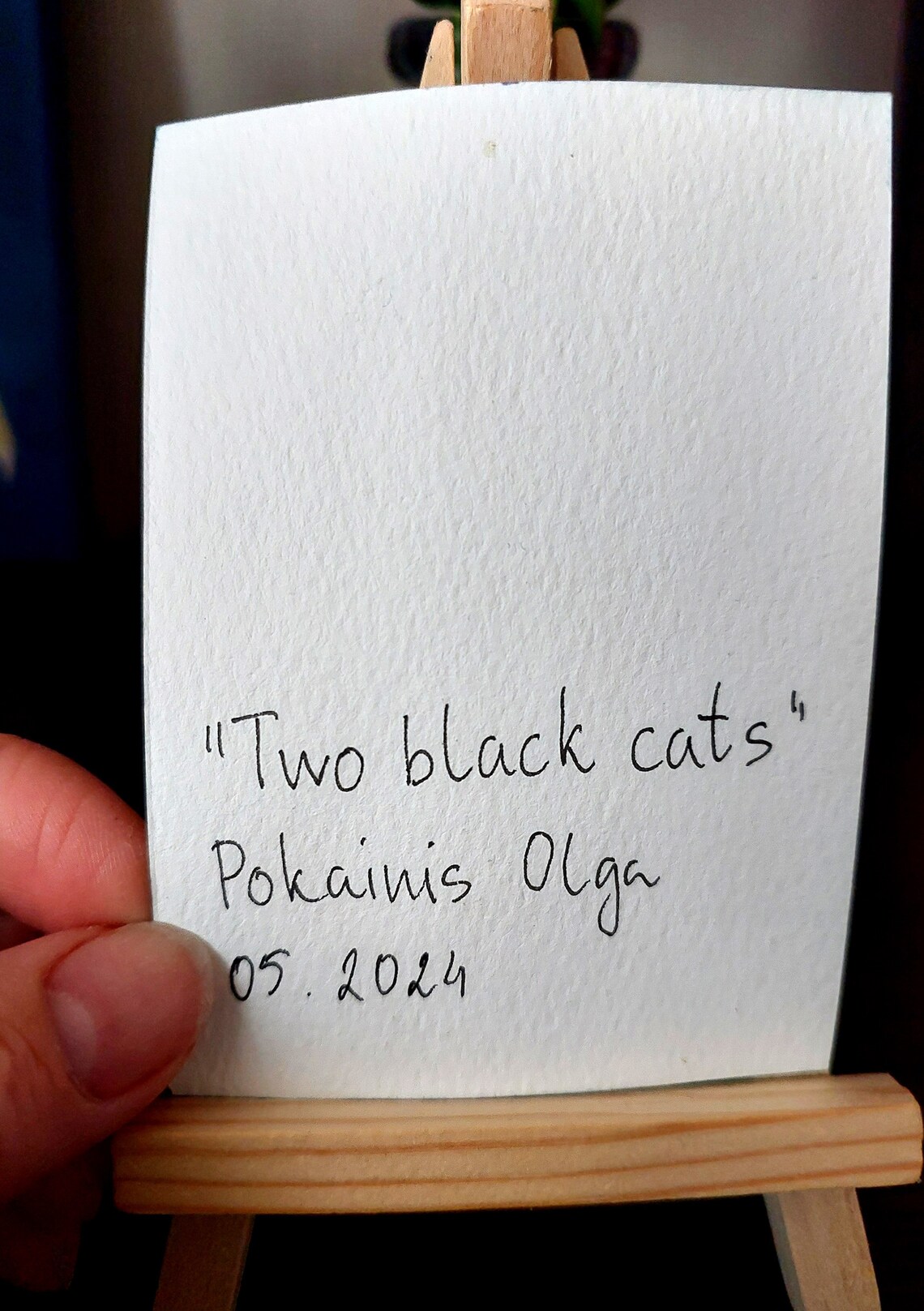 Two Black Cats Watercolor Poster Greek Island Blue And White Steps - Image 2
