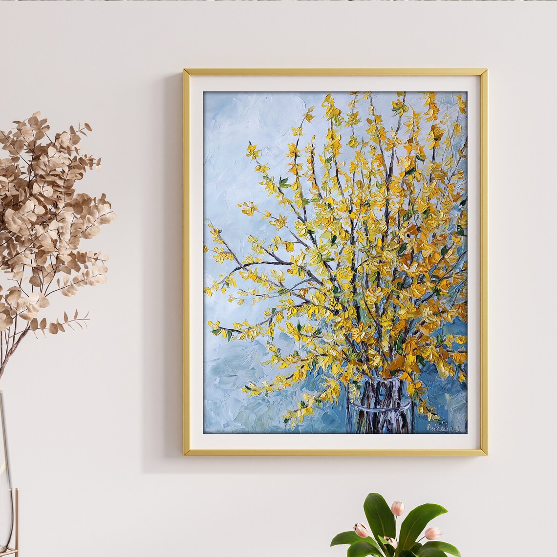 Floral Still Life Oil Painting, Botanical Artwork - Image 2
