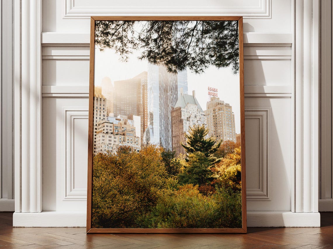 Central Park Autumn Print Nyc Skyline Fine Art Photography
