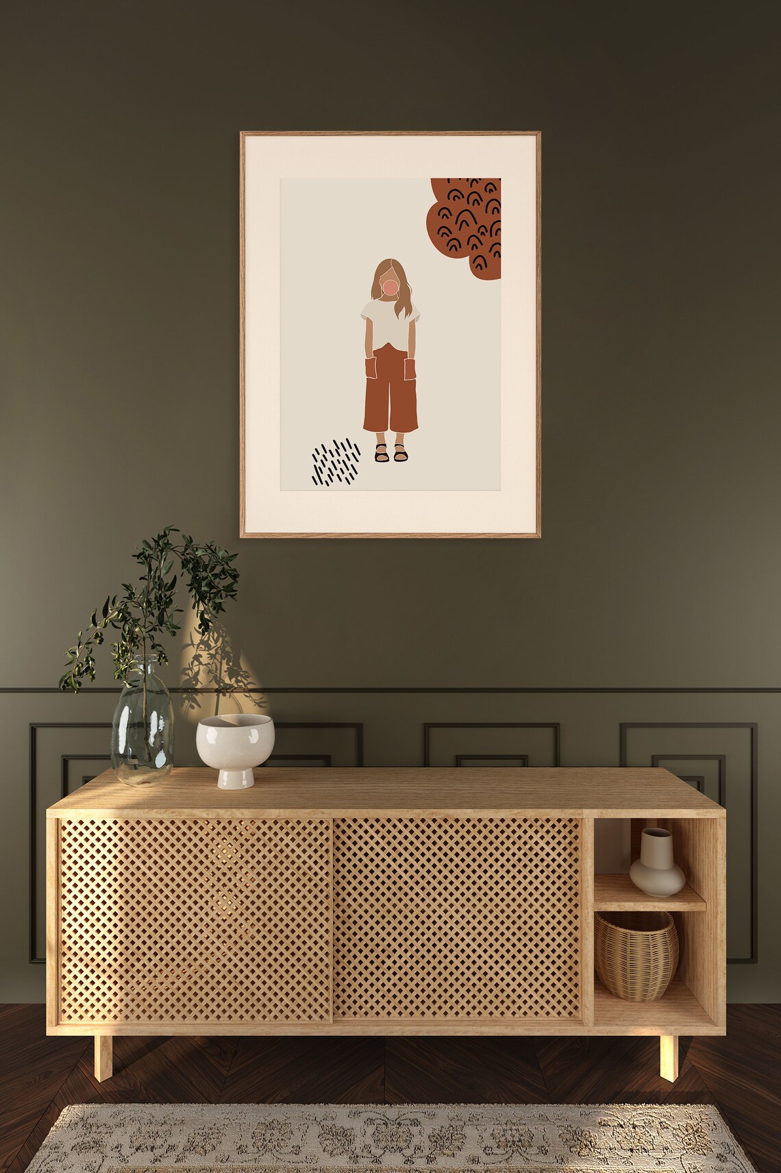 Bubblegum Childhood Motherhood Art Print, Boho Minimalist - Image 3