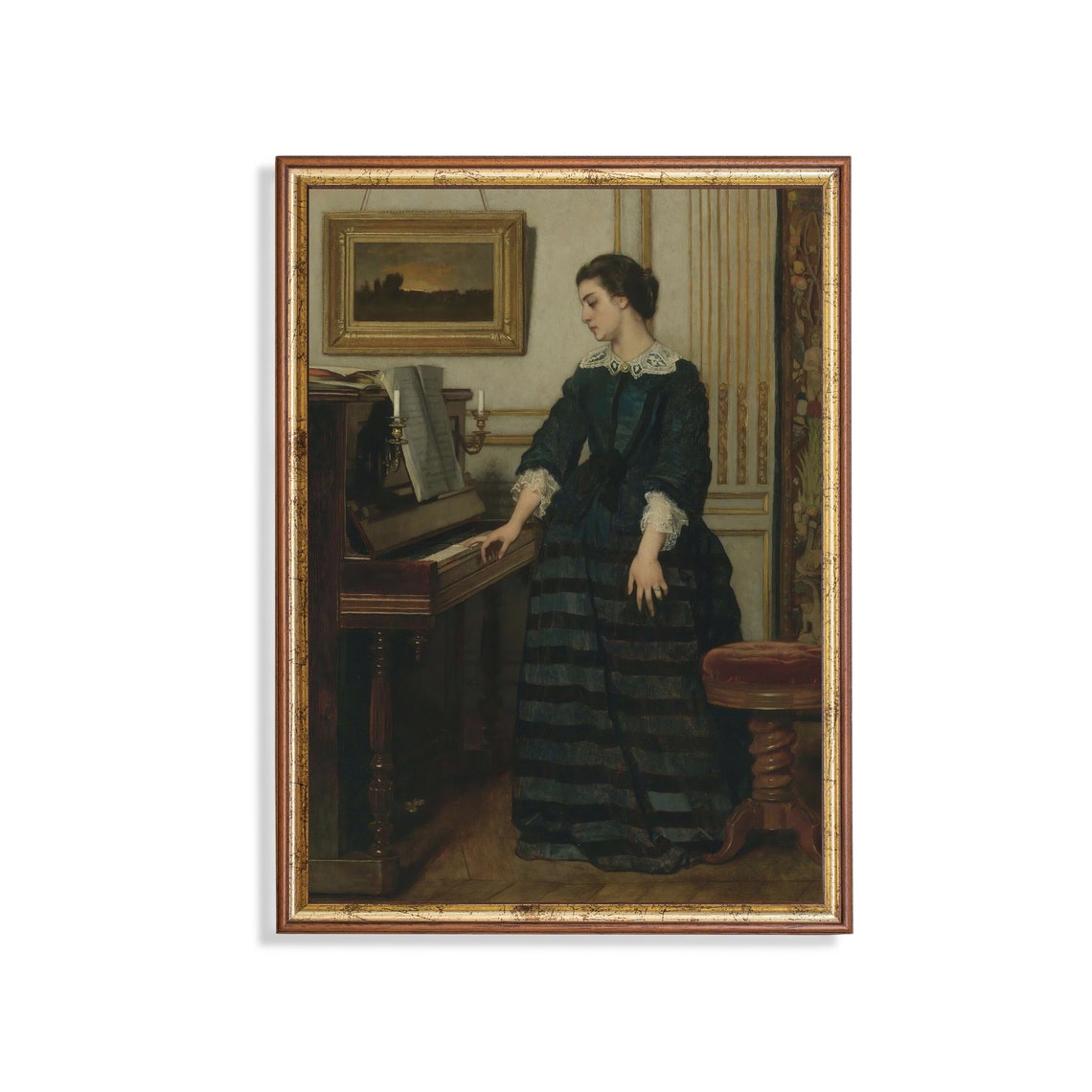 Print And Ship Vintage Portrait Painting Antique Woman Portrait Victorian Print Oil Painting Print Fine Art Mailed Print