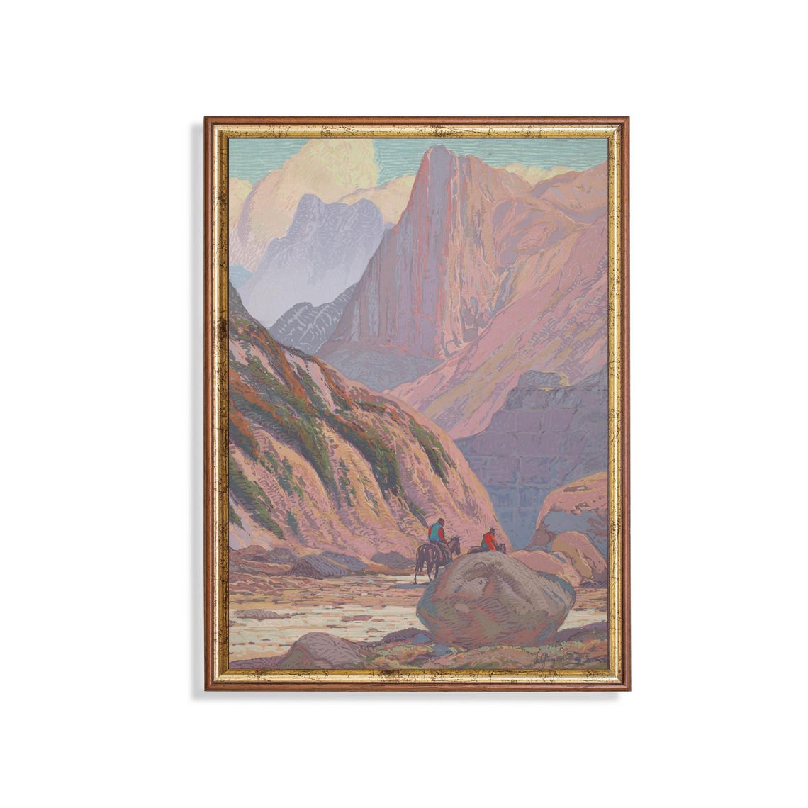 Southwest Canyon Riders Desert Cliffs Horseback Western Poster