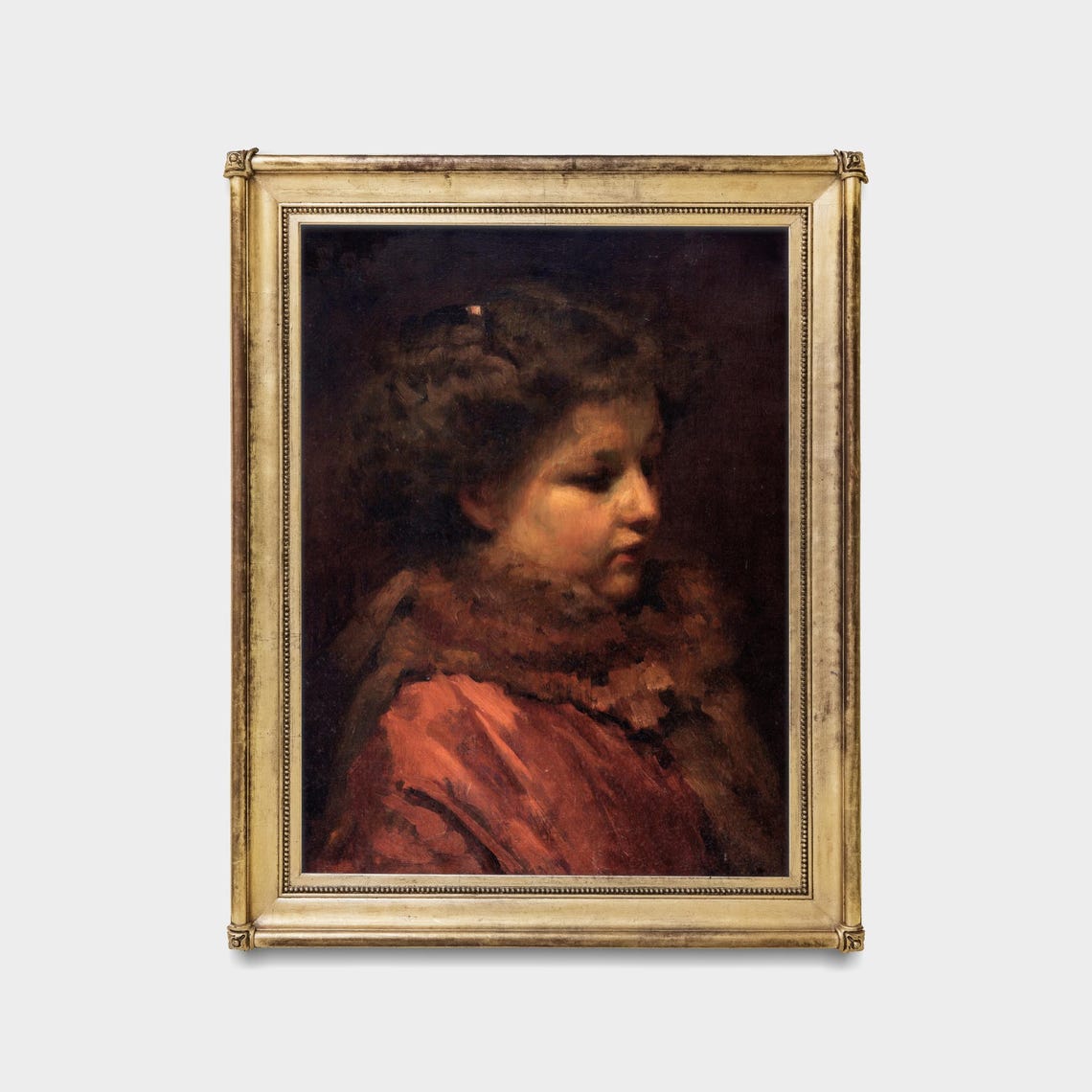 Mailed Print Vintage Portrait Painting Antique Portrait Moody Rustic Classic Art Print Printed And Shipped Portrait Of Young Girl - Image 5