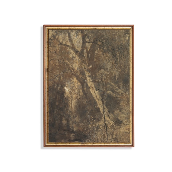 Printed And Shipped Vintage Landscape Print The Old Birch Trees Rustic Moody Wall Art Nature Inspired Home Decor Farmhouse Decor