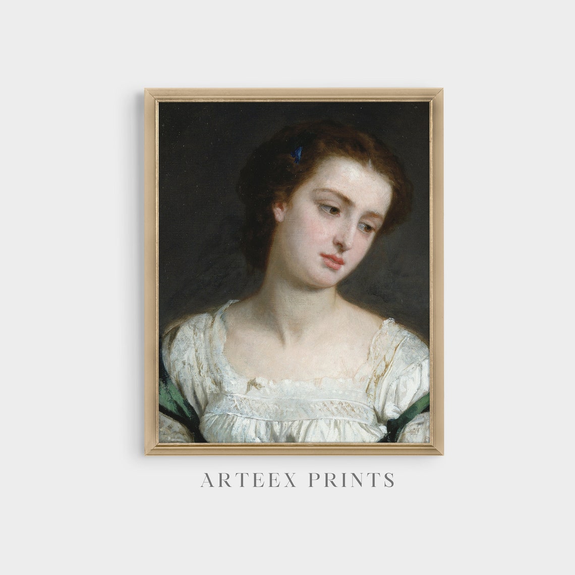 Vintage Portrait Painting Antique Woman Print Wall Art Portrait Of A Young Woman 18th Century Fine Art - Image 5