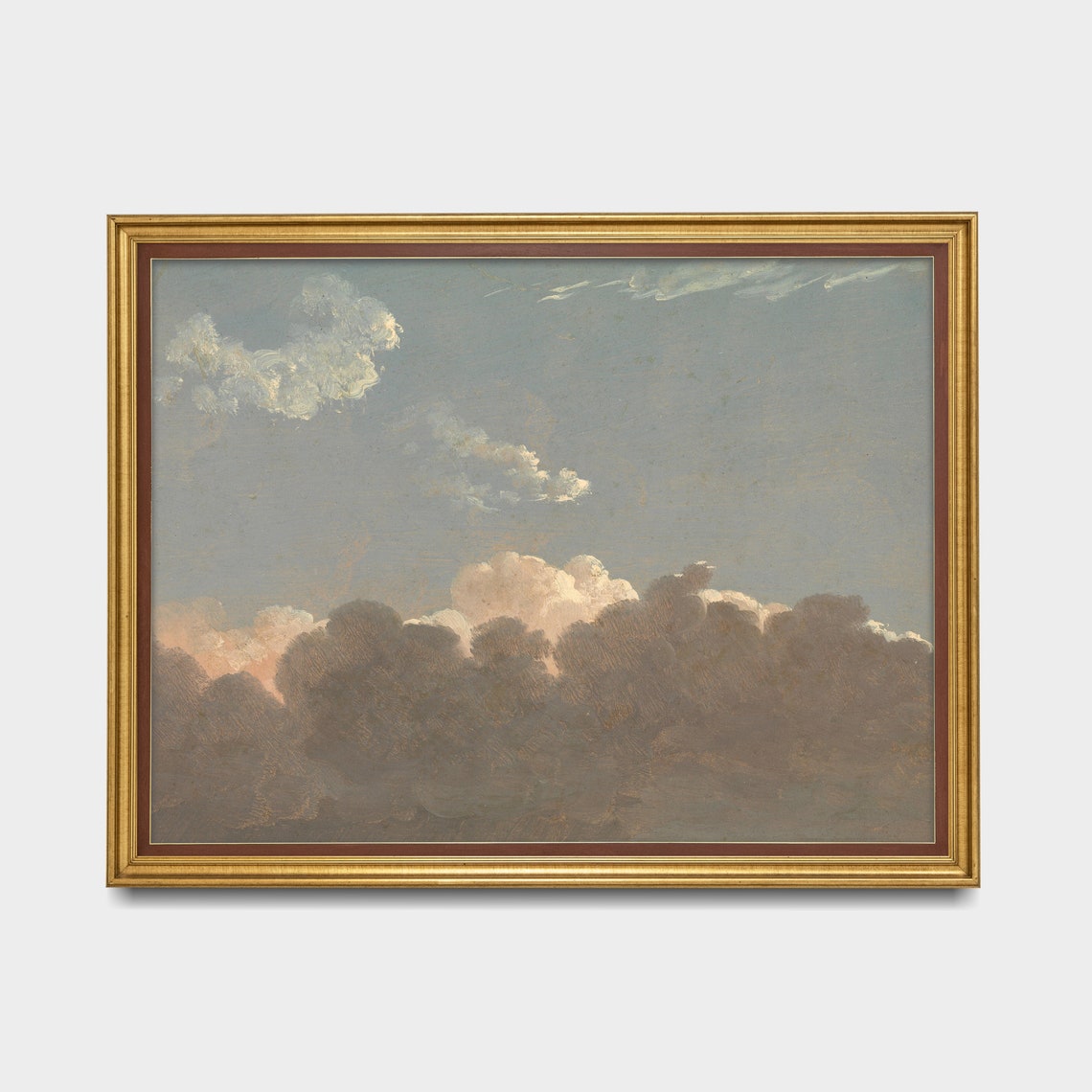Antique Cloud Study Sky Oil Painting Minimalist Cloud Poster - Image 4