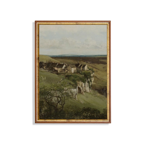 Printed And Shipped Vintage Landscape Painting Antique Country Landscape Farmhouse Decor Moody Fine Art Print Physical Prints