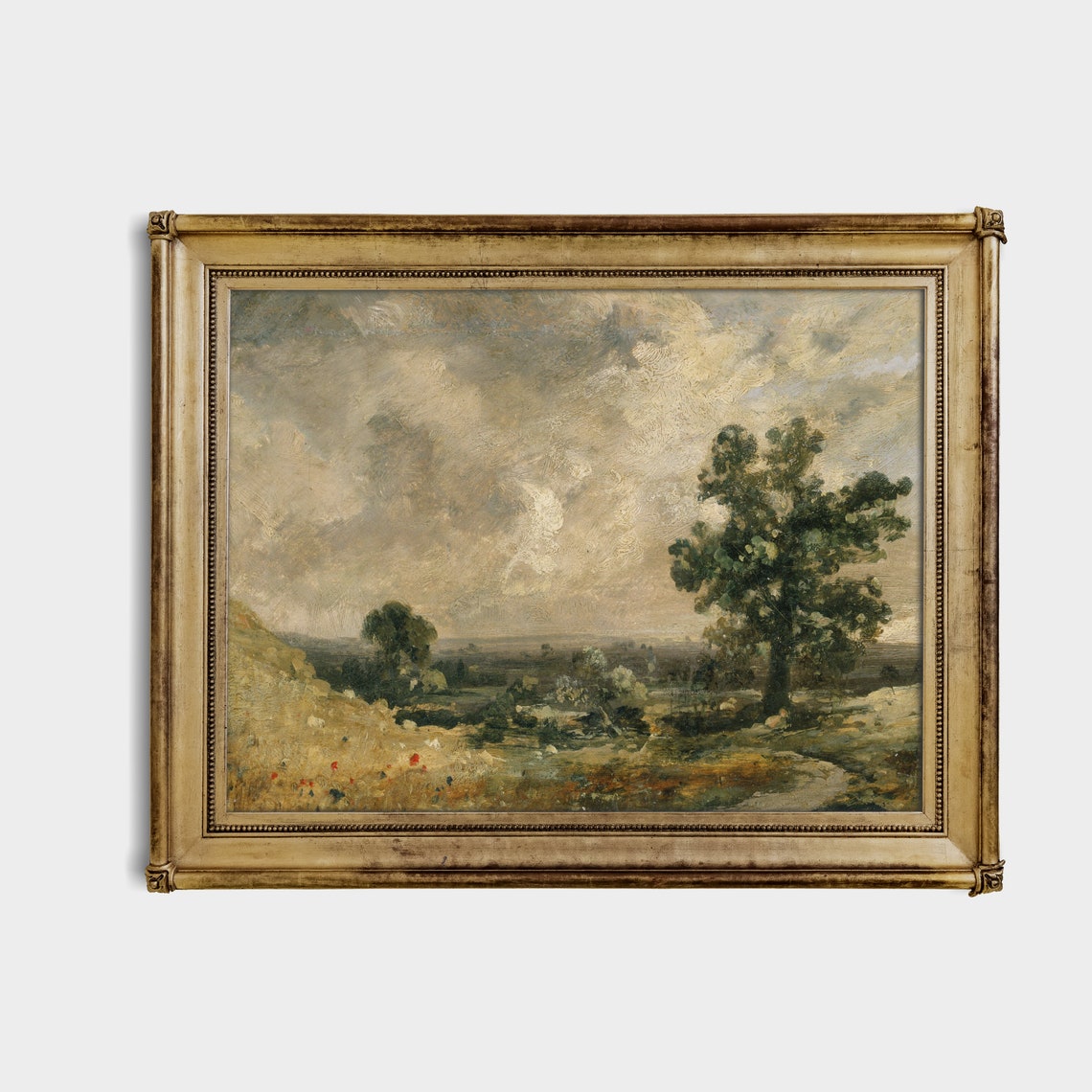 Stormy Sky over Rolling Countryside Vintage Moody Landscape Poster - Image 3