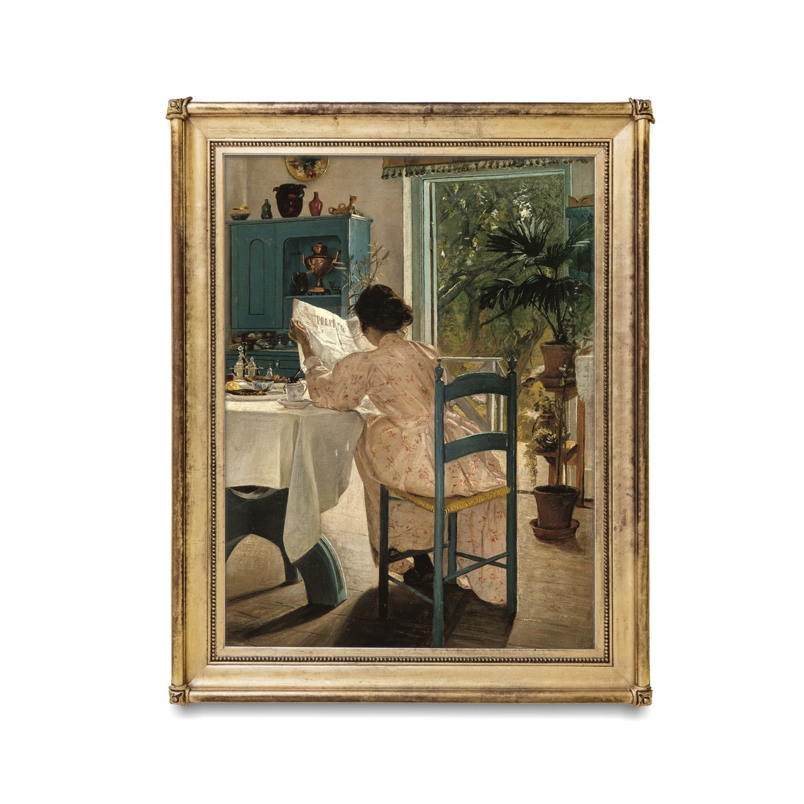 Vintage Portrait Painting Antique Woman Portrait Woman Reading Print Wall Art 19th Century Fine Art - Image 4