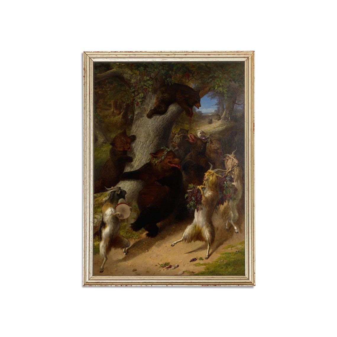Dancing Bears Forest Revelry Vintage Whimsical Animal Art Poster - Image 3
