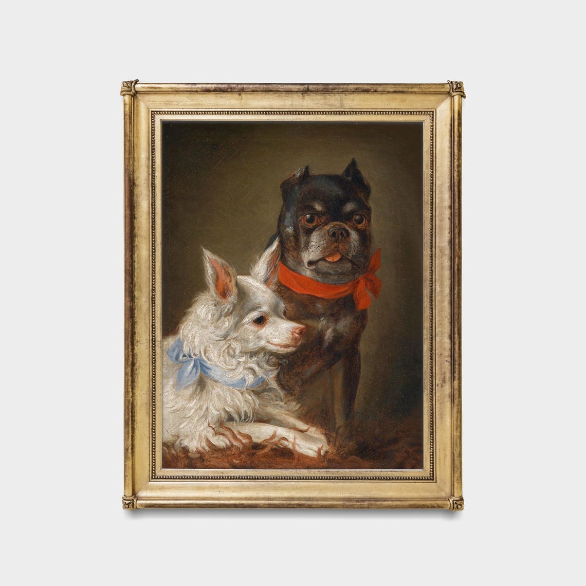 Two Small Dogs with Ribbons Sweet Vintage Pet Portrait Art Poster - Image 5