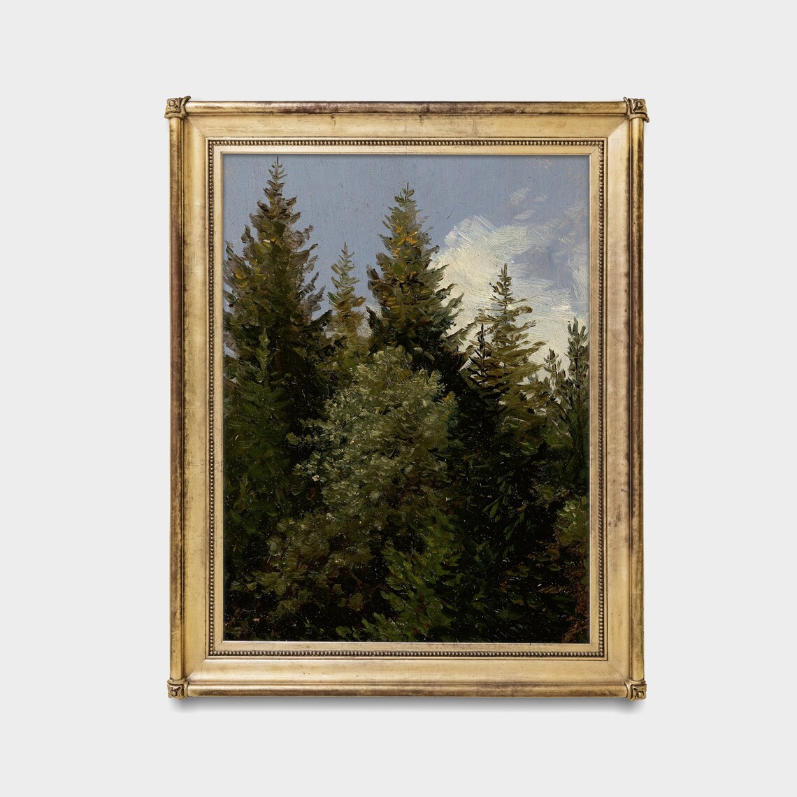 Pine Tree Antique Forest, Rustic Nature Art Print - Image 2