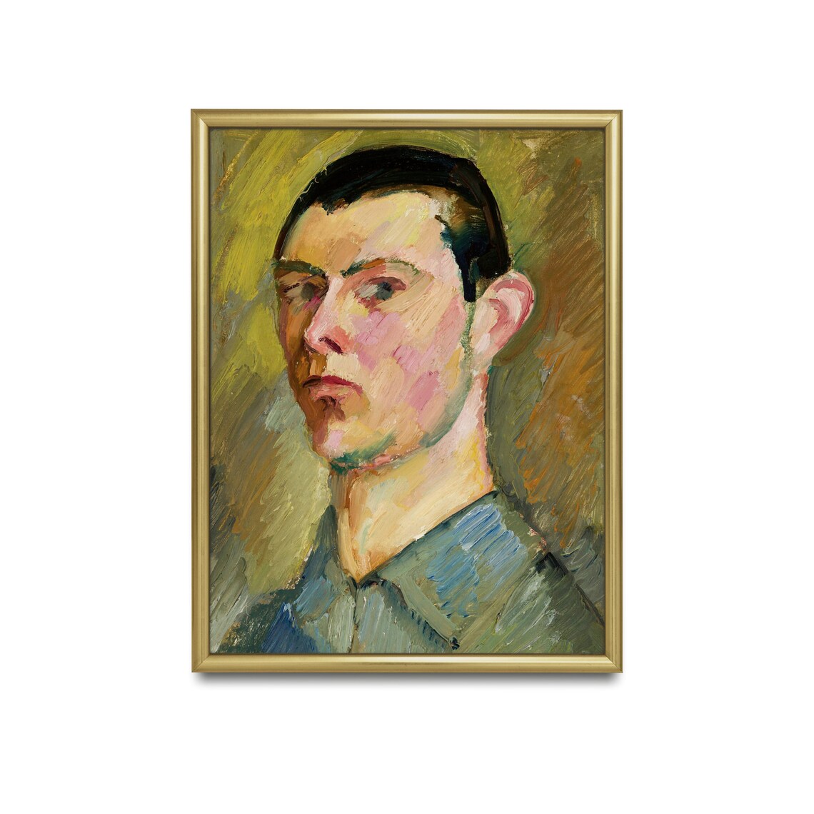 Fauvist Young Man Portrait In Bold Brushstrokes Vintage Art Poster - Image 2