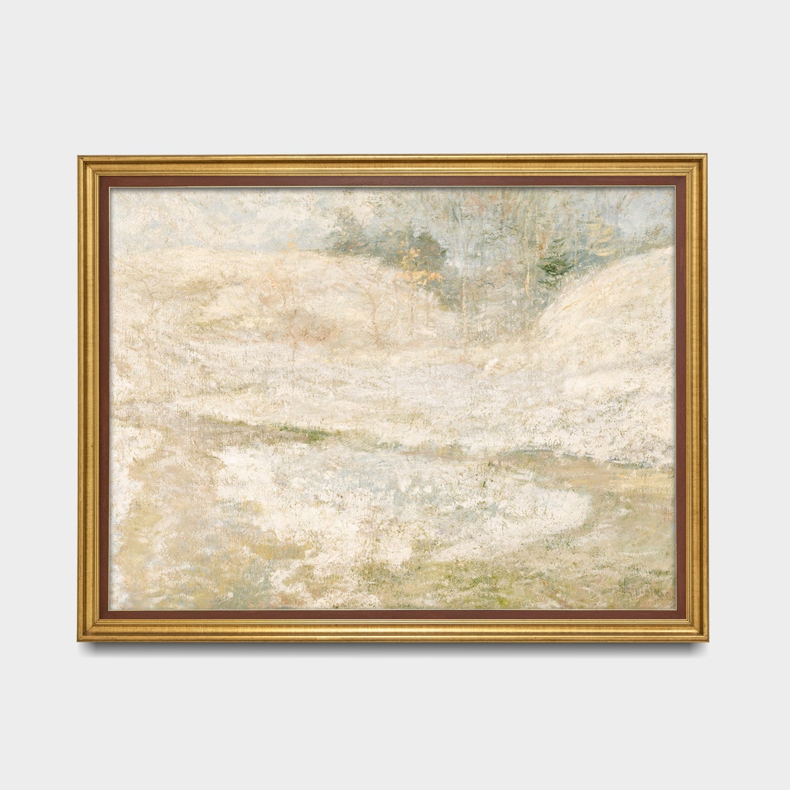 Pale Hazy Riverscape Soft Tones Vintage Impressionist Landscape Poster - Image 3