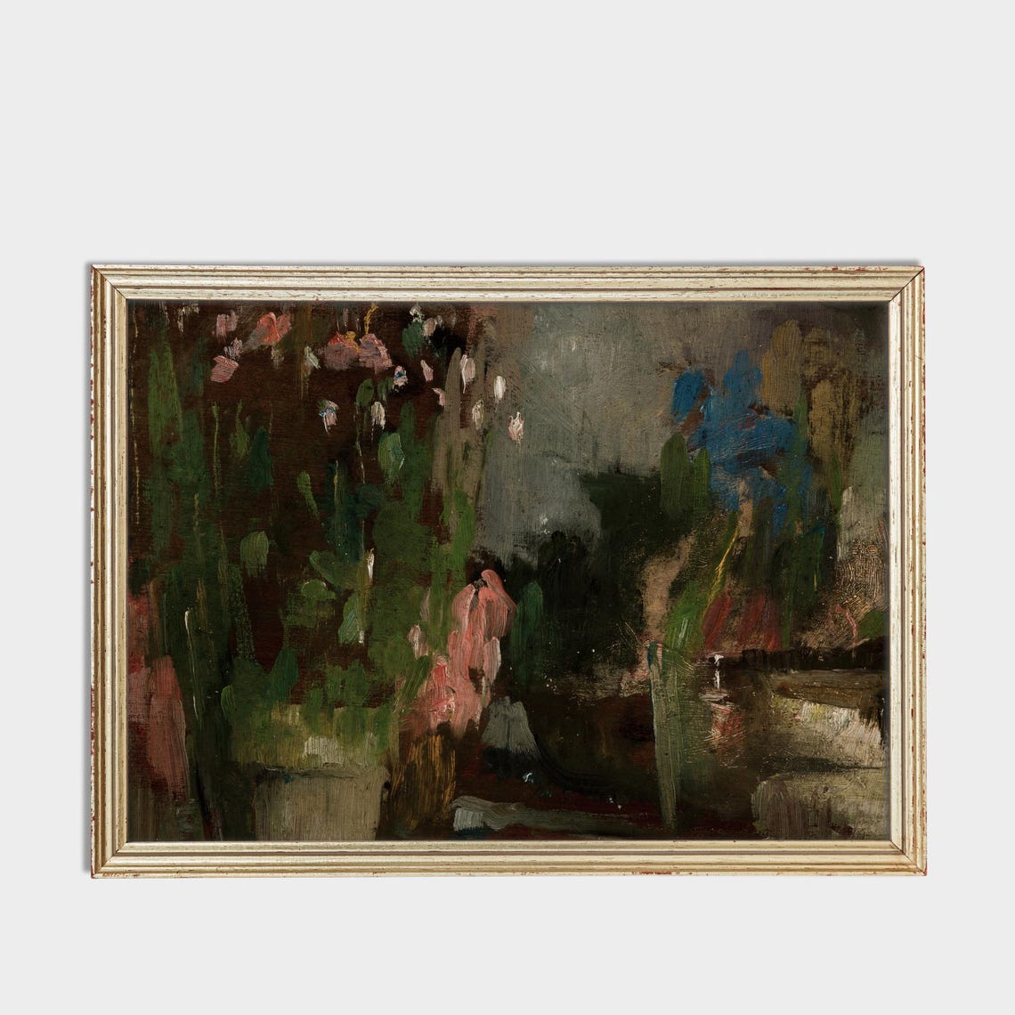 Bright Flowers on a Terrace Abstract Impressionist Floral Poster - Image 3