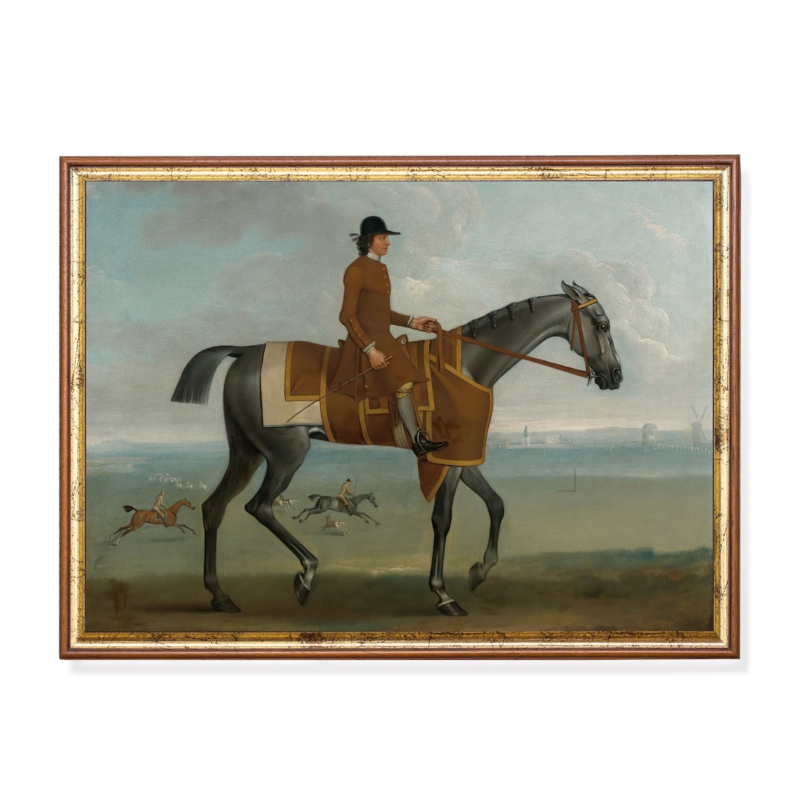 Vintage Horse Painting Antique Equestrian Print Rustic Oil Painting Animal Art Wall Art Farmhouse Decor