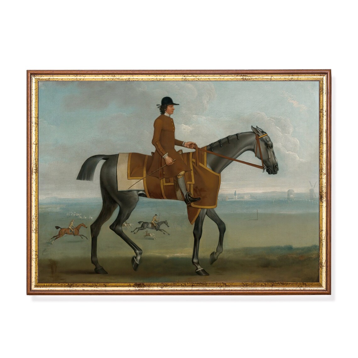 Vintage Horse Painting Rustic Oil Art Print