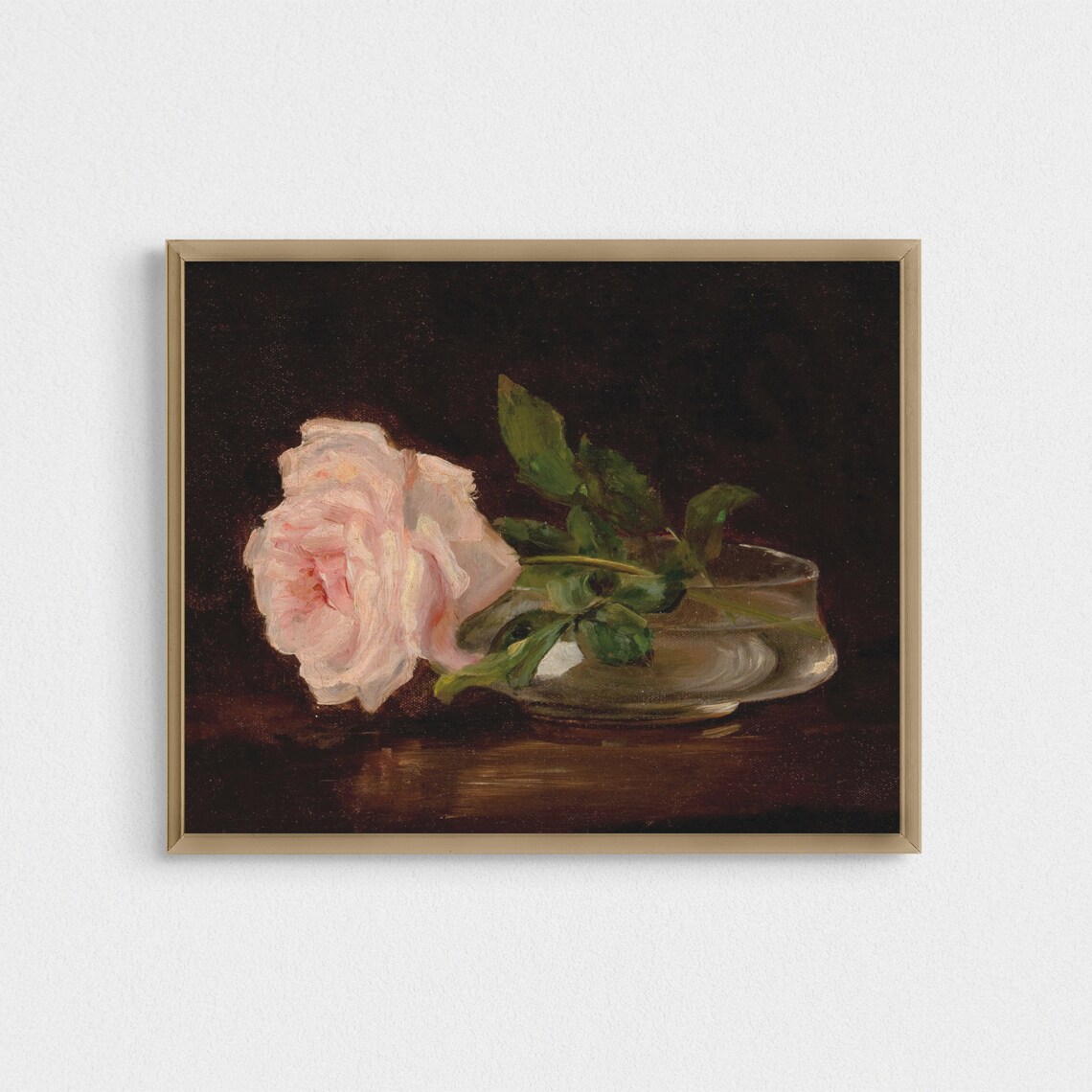 Print And Ship Still Life With Roses Vintage Oil Painting Floral Antique Art Print Fine Art Print Farmhouse Decor Mailed Art