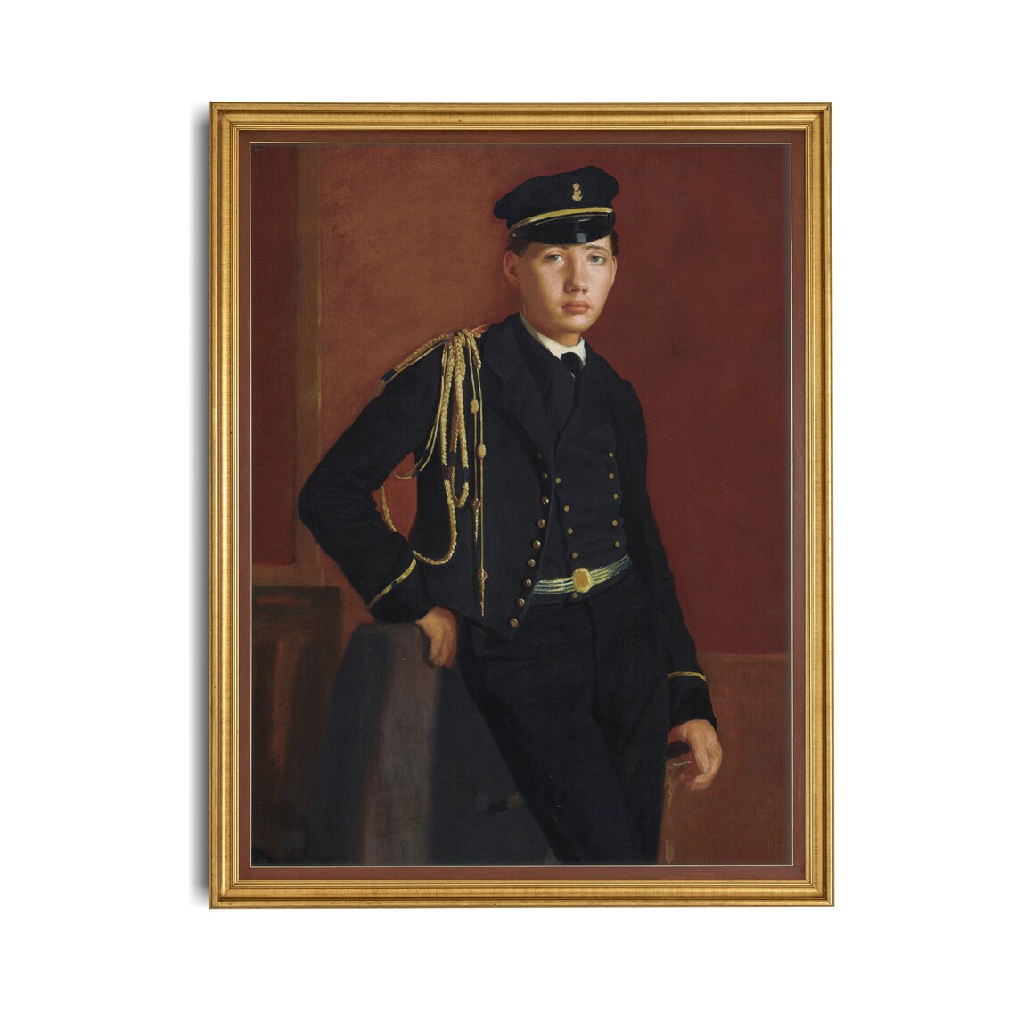 Young Naval Cadet In Uniform Vintage Portrait Painting Poster - Image 2