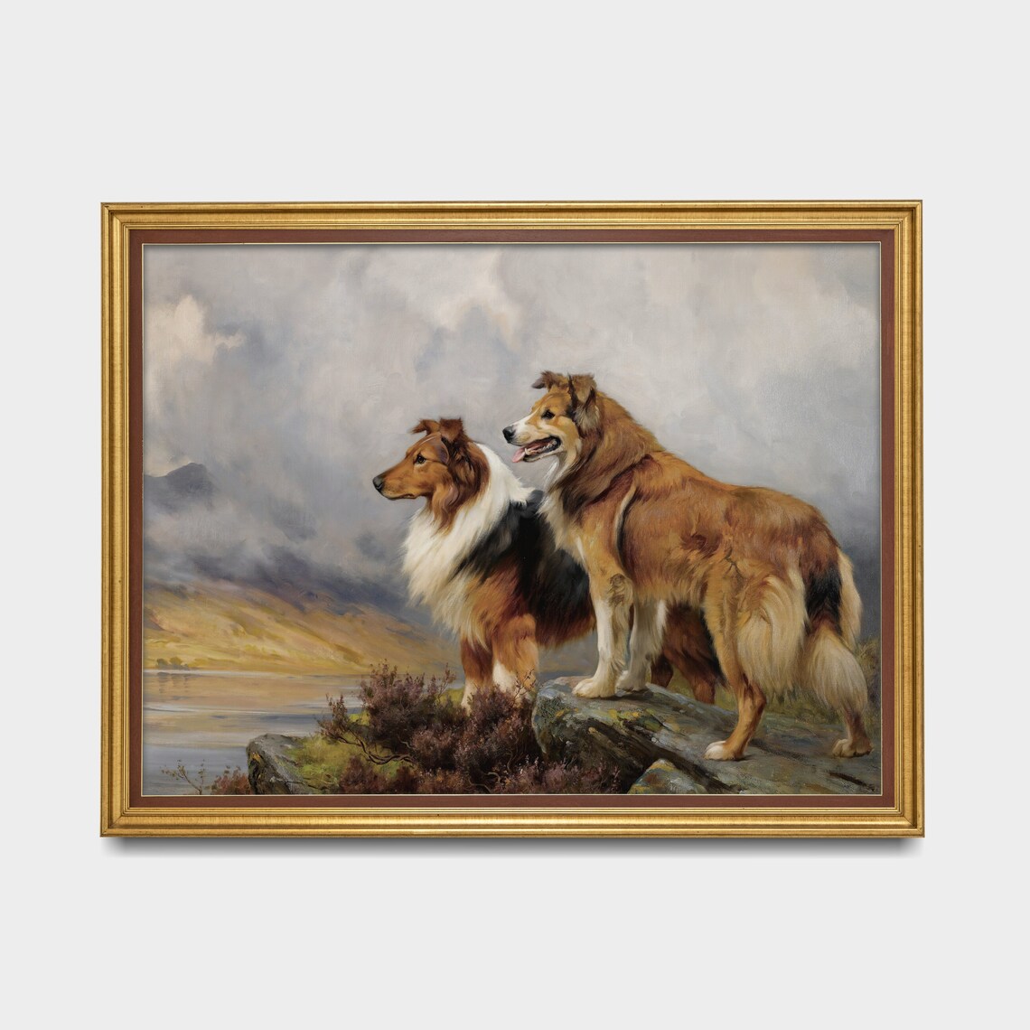 Vintage Collies Dog Art Print, Antique Country Decor - Image 3