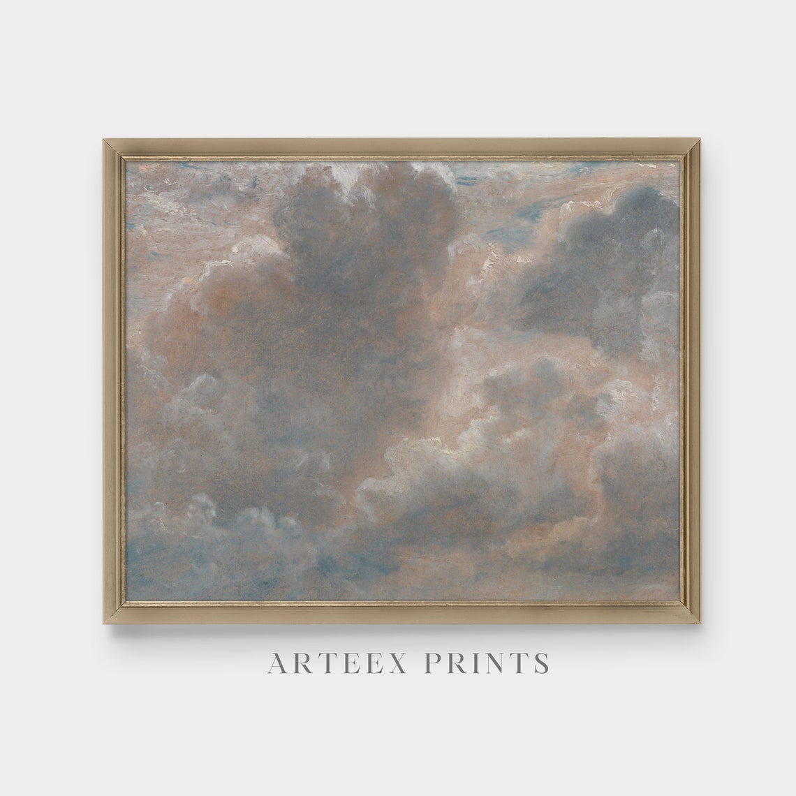 Billowing Cumulus Clouds Filling the Sky Antique Study Poster - Image 5