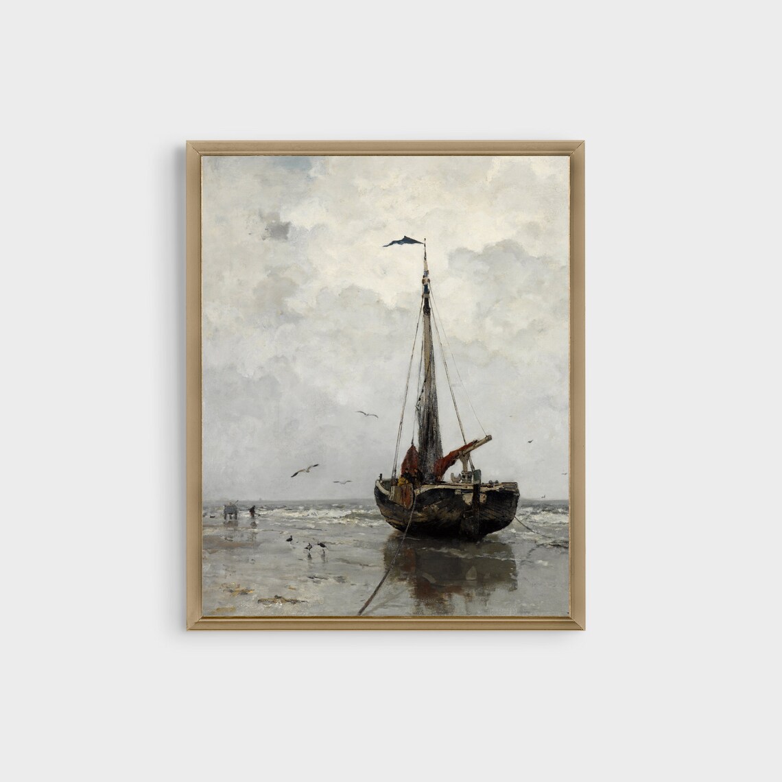 Vintage Fishing Boat Seascape, Coastal Art Print - Image 3
