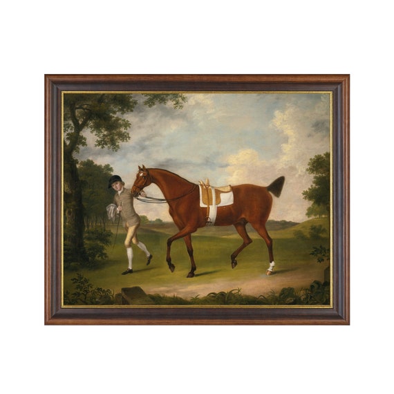 Printed And Shipped Vintage Horse Painting Antique Equestrian Print Moody Rustic Print Farmhouse Decor Fine Art Physical Prints