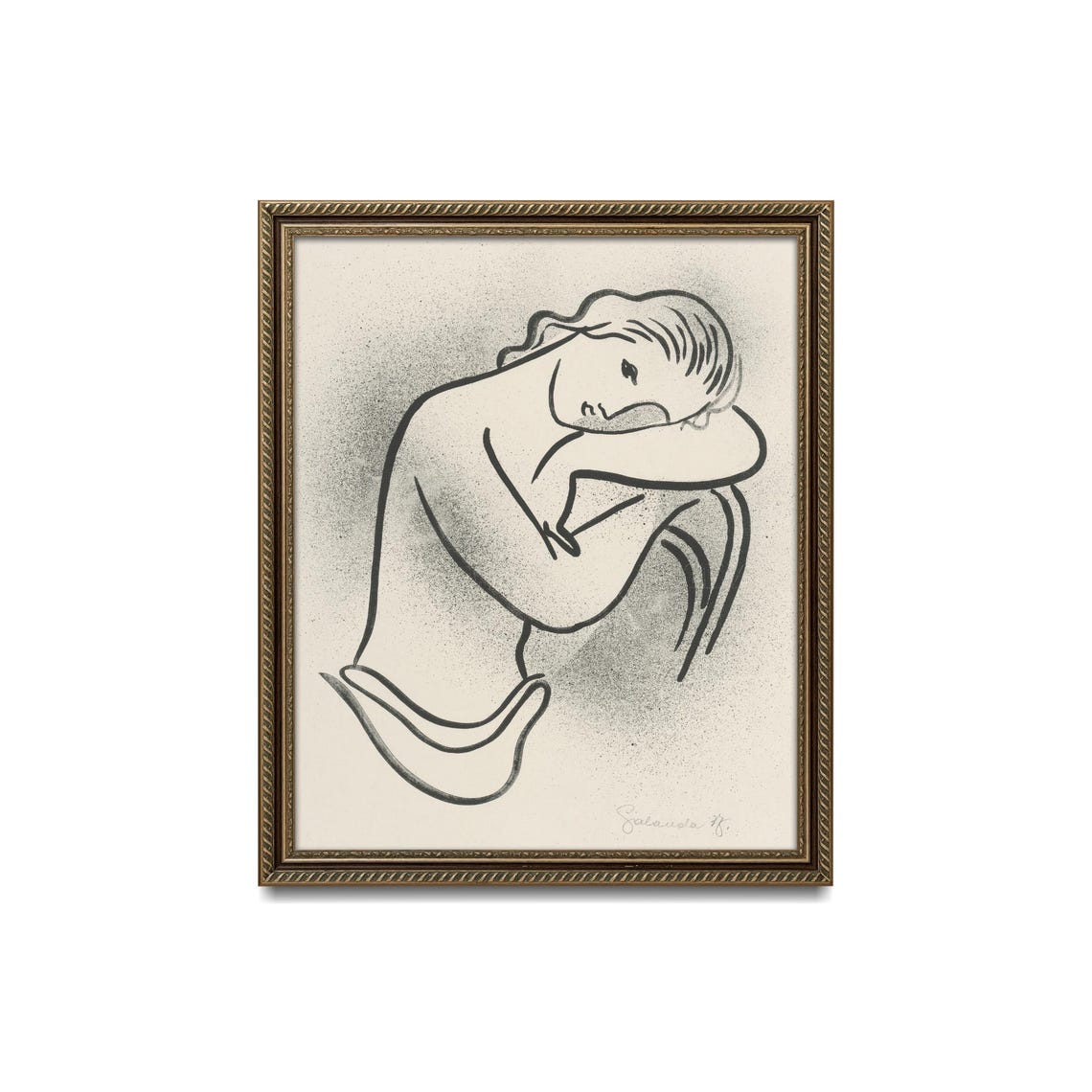Minimalist Line Drawing Resting Woman Single Stroke Modern Poster - Image 3