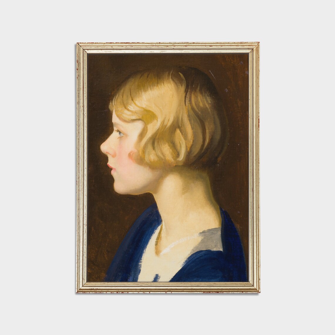 Blonde Girl in Profile Vintage Classic Portrait Painting Art Poster - Image 2