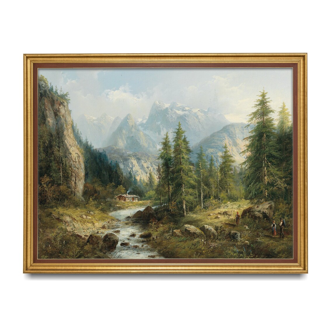 Vintage Rustic Mountain Landscape Poster Print - Image 3