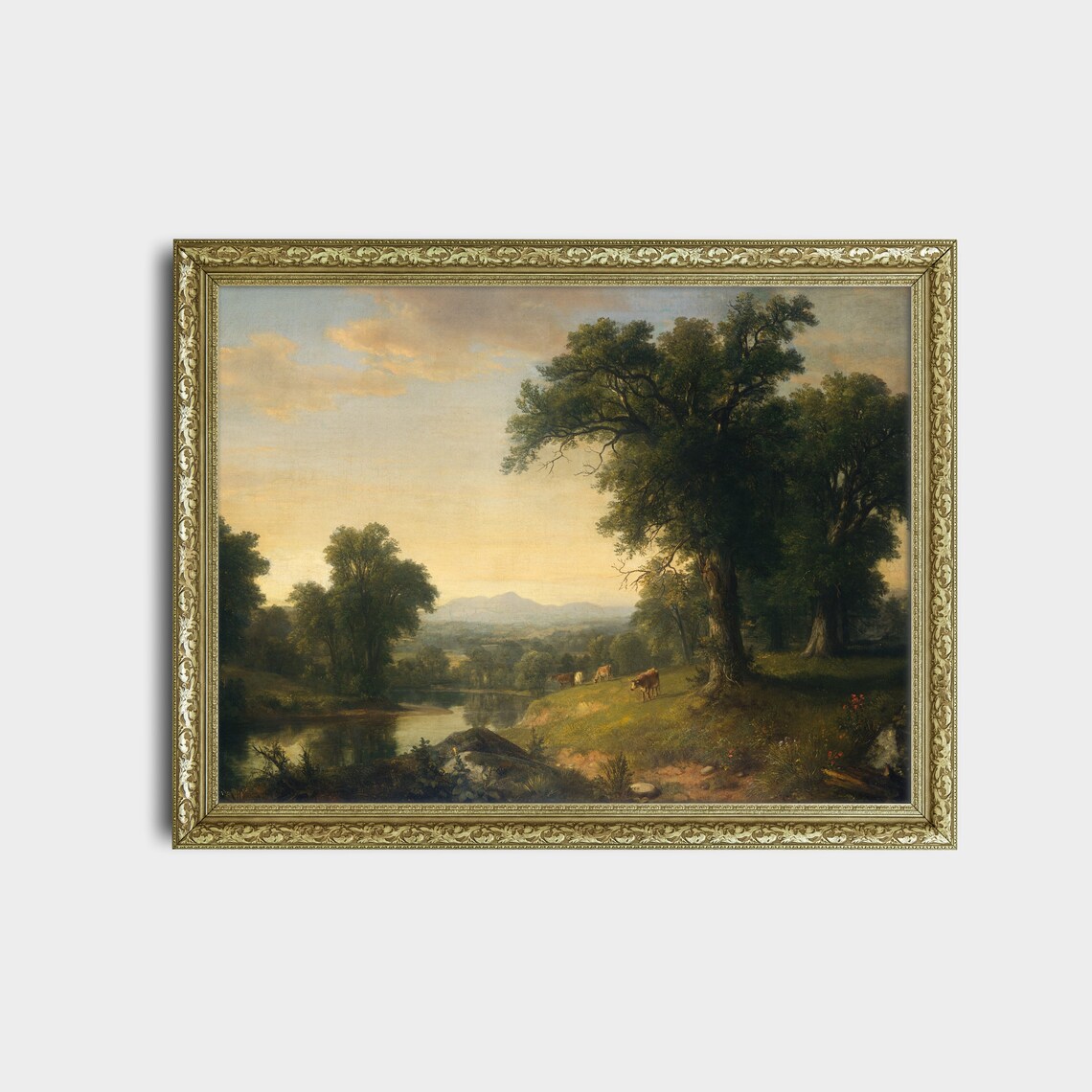 Vintage Country Landscape Cow Art Print, Farmhouse Decor - Image 2