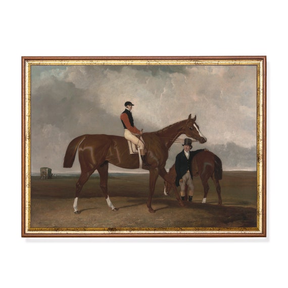 Mailed Print Vintage Horse Painting Antique Equestrian Print Moody Rustic Animal Fine Art Farmhouse Decor Printed And Shipped