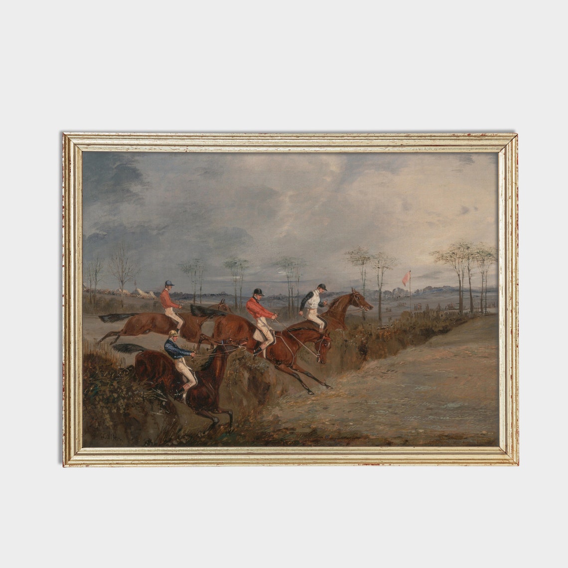 Vintage Horse Painting Antique Equestrian Print Farmhouse Animal Print Wall Art Oil Painting Fine Art - Image 2