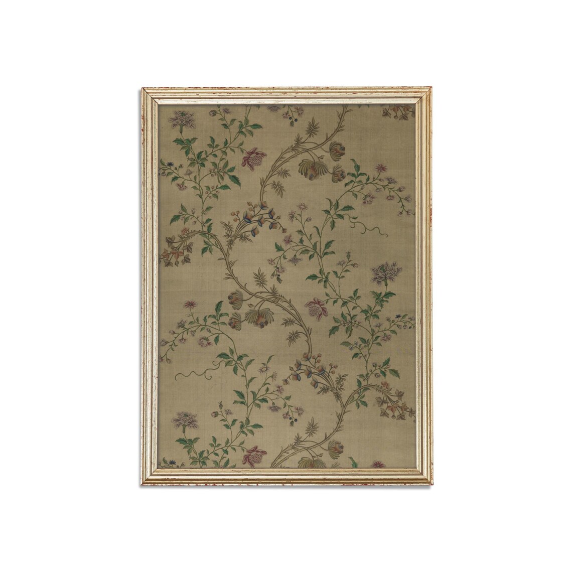 Antique Floral Textile, Vintage Botanical Art Print - Image 3