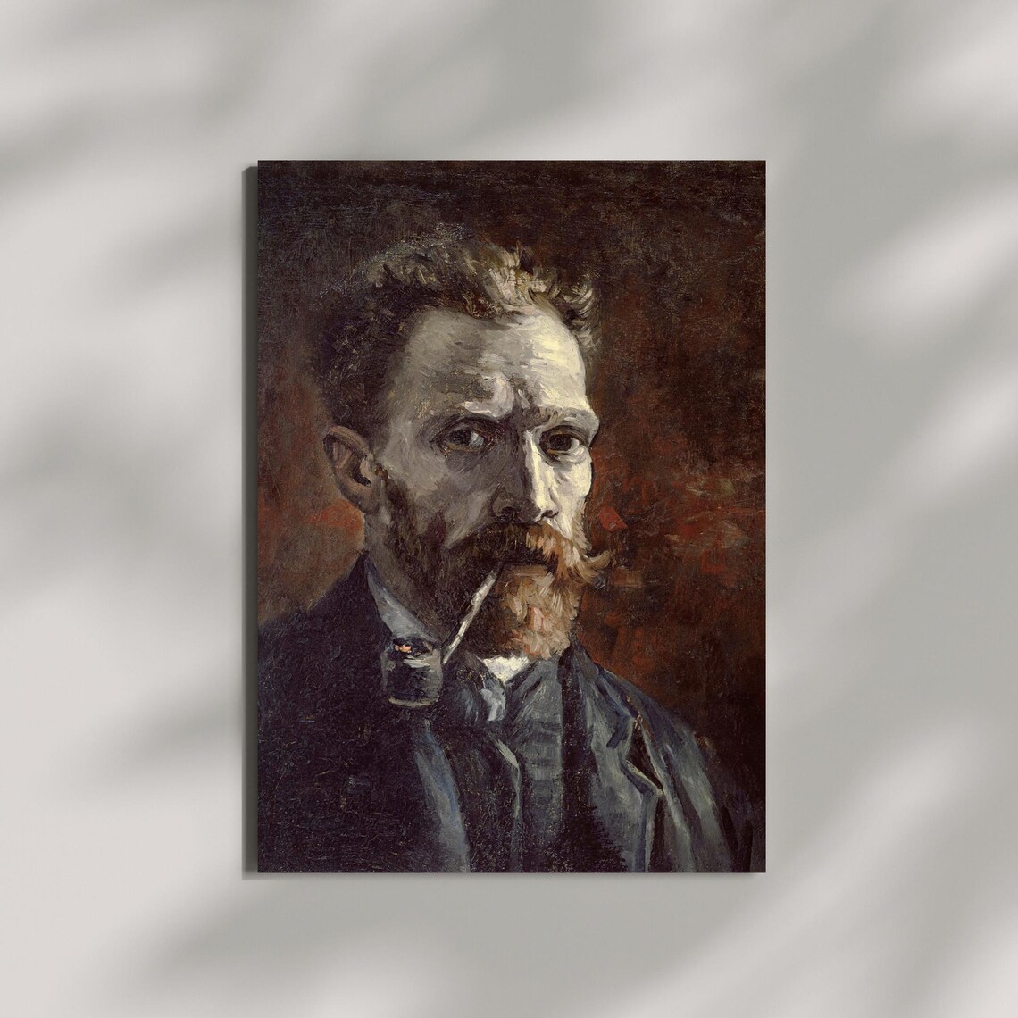 Van Gogh Self Portrait With Pipe 1886 Impressionist Oil Painting Poster