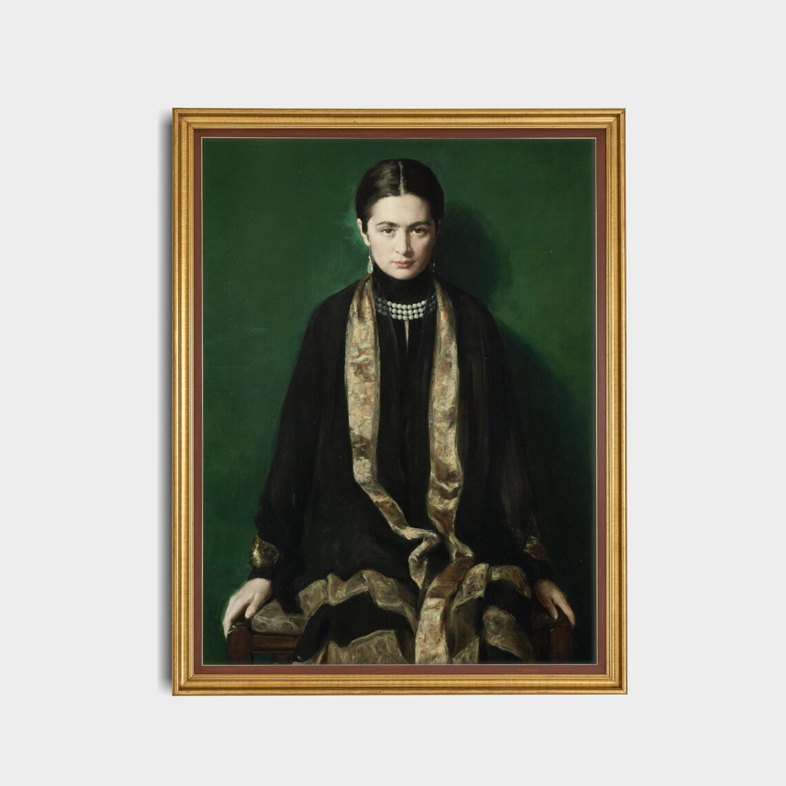 Vintage Woman Portrait Art Print, Classic Rustic - Image 3